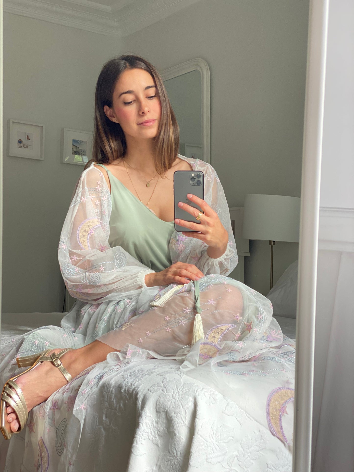 Green Pom Pom Dress Venezia 1191 Special