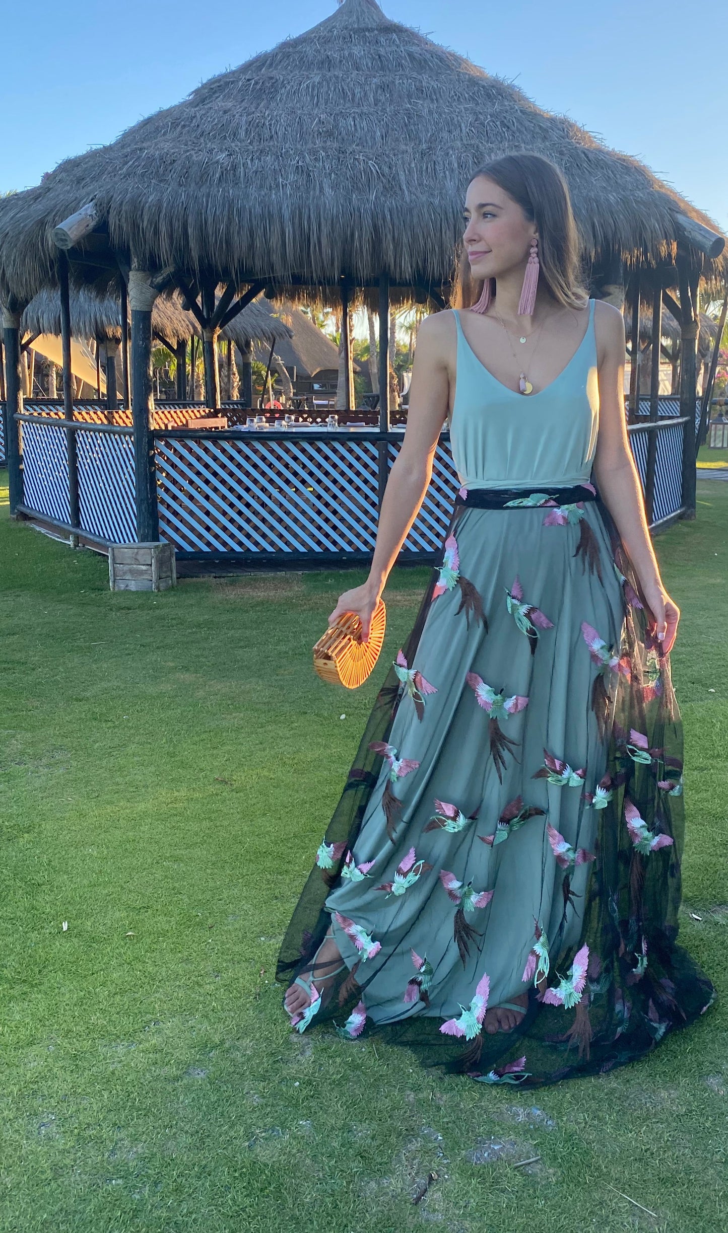 Green Pom Pom Dress Venezia 1191 Special