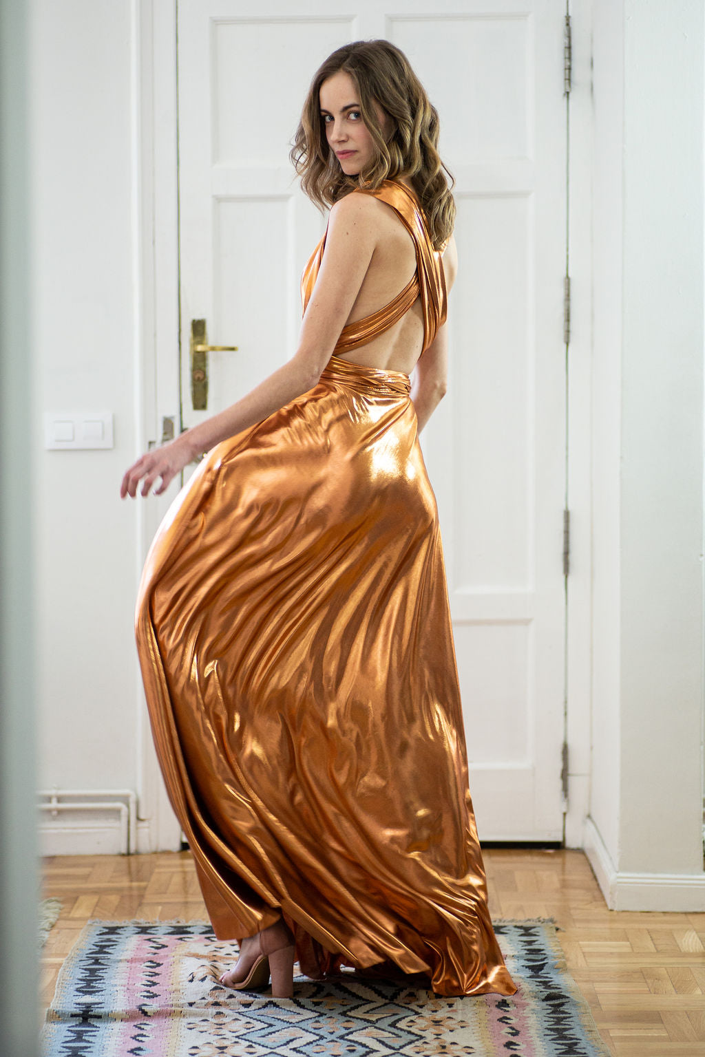 Vestido Infinito Teja Brillo 0920 Especial