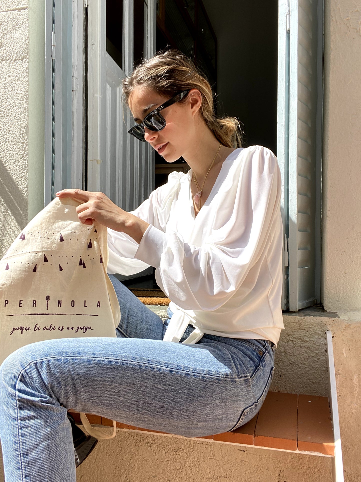Wrap Manga Larga Blanco Crudo