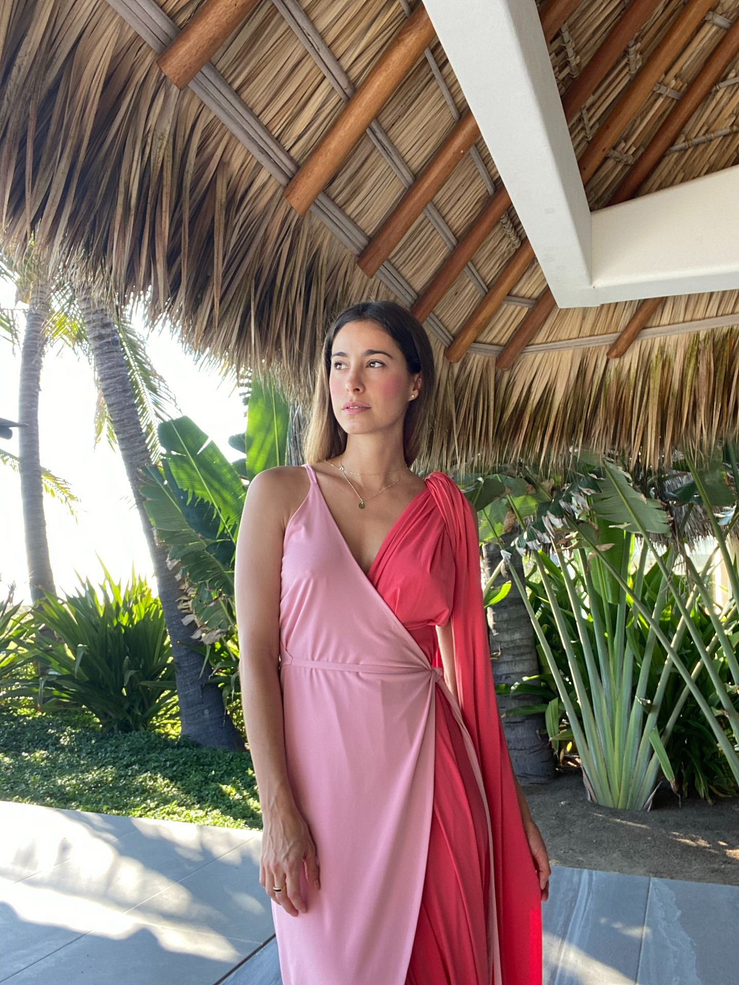 Pink Double Midi Dress83